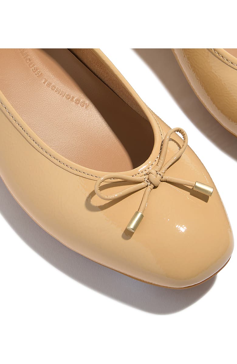 FitFlop Delicato Bow Pat Lea Ballet, Alternate, color, Cappuccino