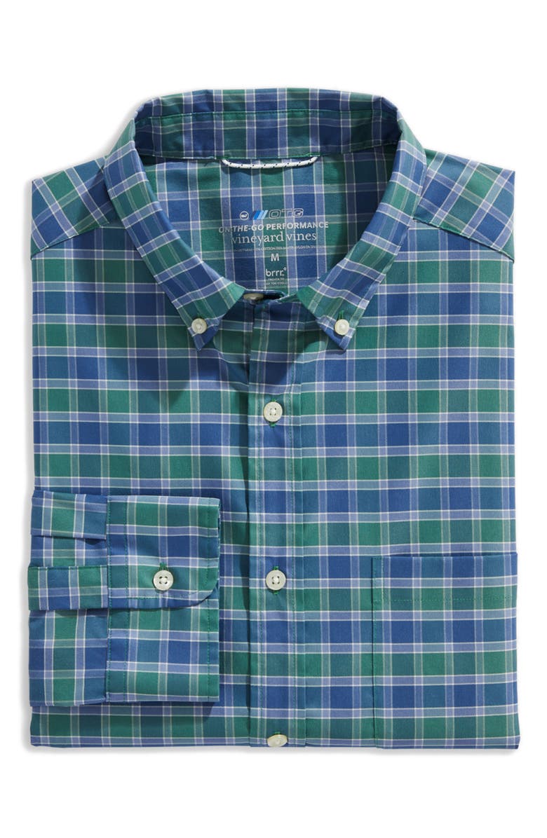 vineyard vines On-the-Go Classic Fit Plaid Stretch Button-Up Shirt, Alternate, color, 