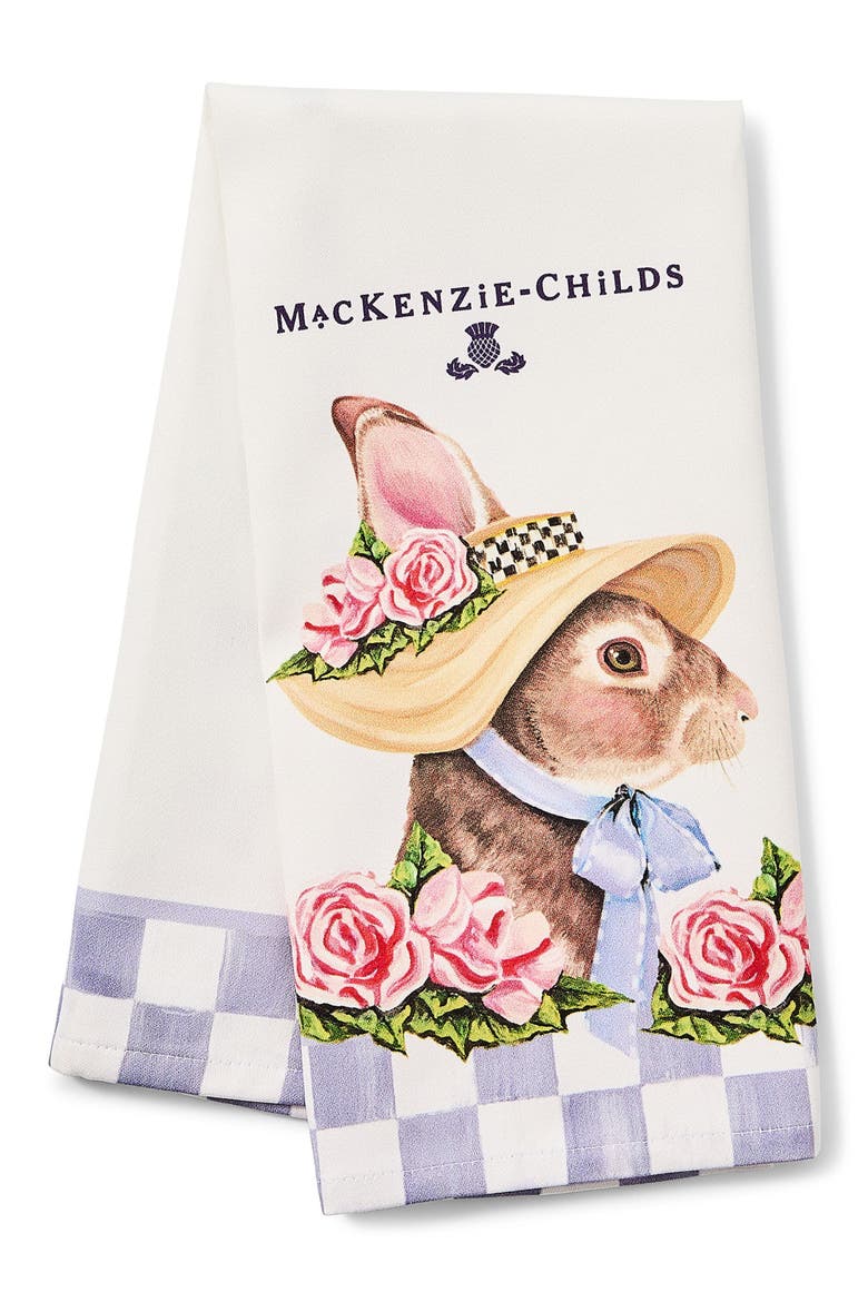 Rabbit with Bonnet Dish Towel, Main, color, PURPLE