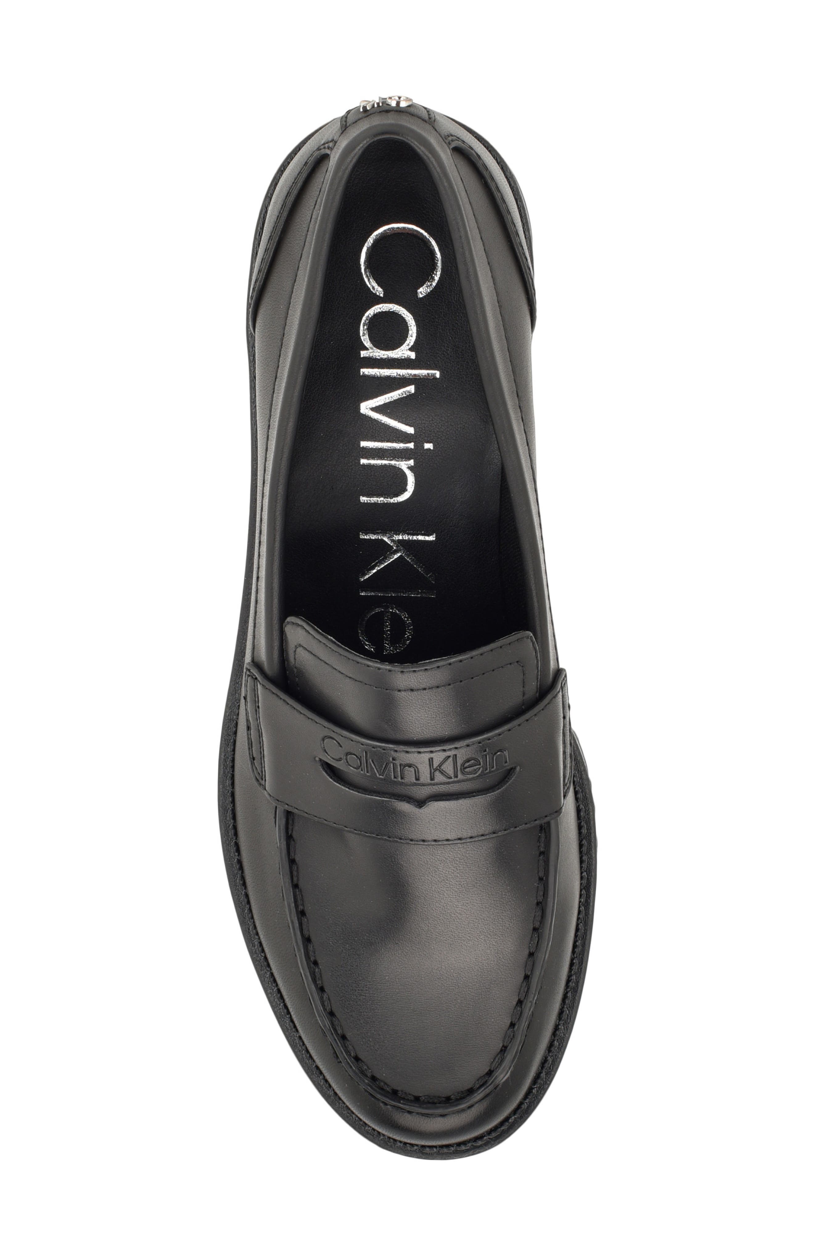 Calvin Klein Frenza Faux Leather Loafer, Alternate, color, Black
