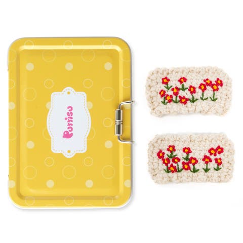 2pc Hand-Crocheted Floral Clip Set