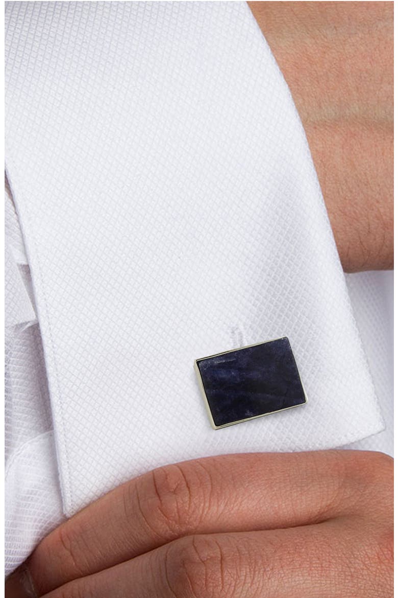 Sodalite Cufflinks, Alternate, color, SILVER