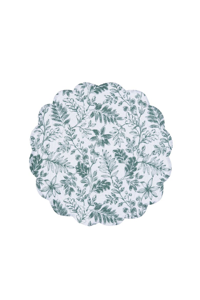 Everview Sage Machine Wash Round Set of 6 Placemats 17", Alternate, color, Green