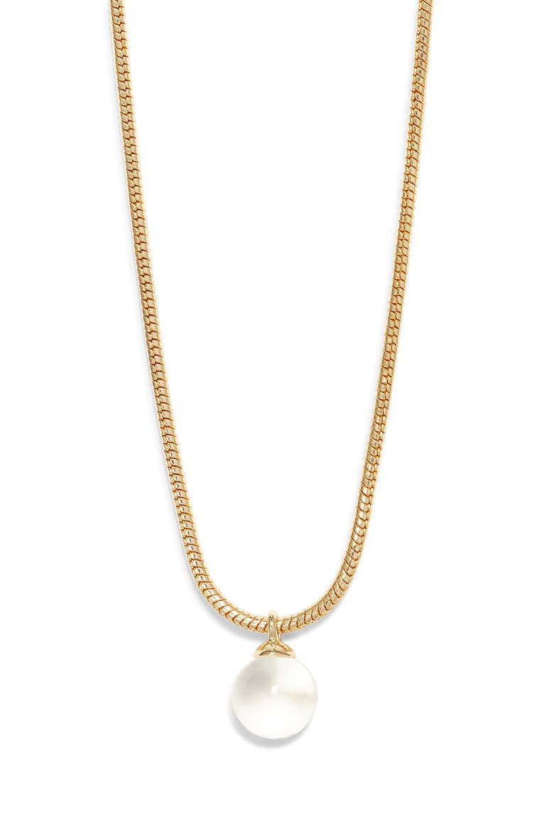 Orb Pendant Snake Chain Necklace, Main, color, CLEAR- GOLD