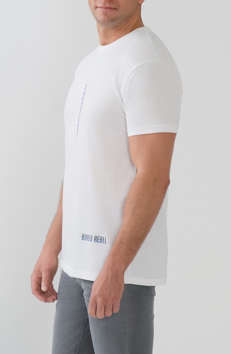 BORED REBEL My Dog Thinks I'm Awesome Crewneck Graphic Undershirt, Alternate, color, White