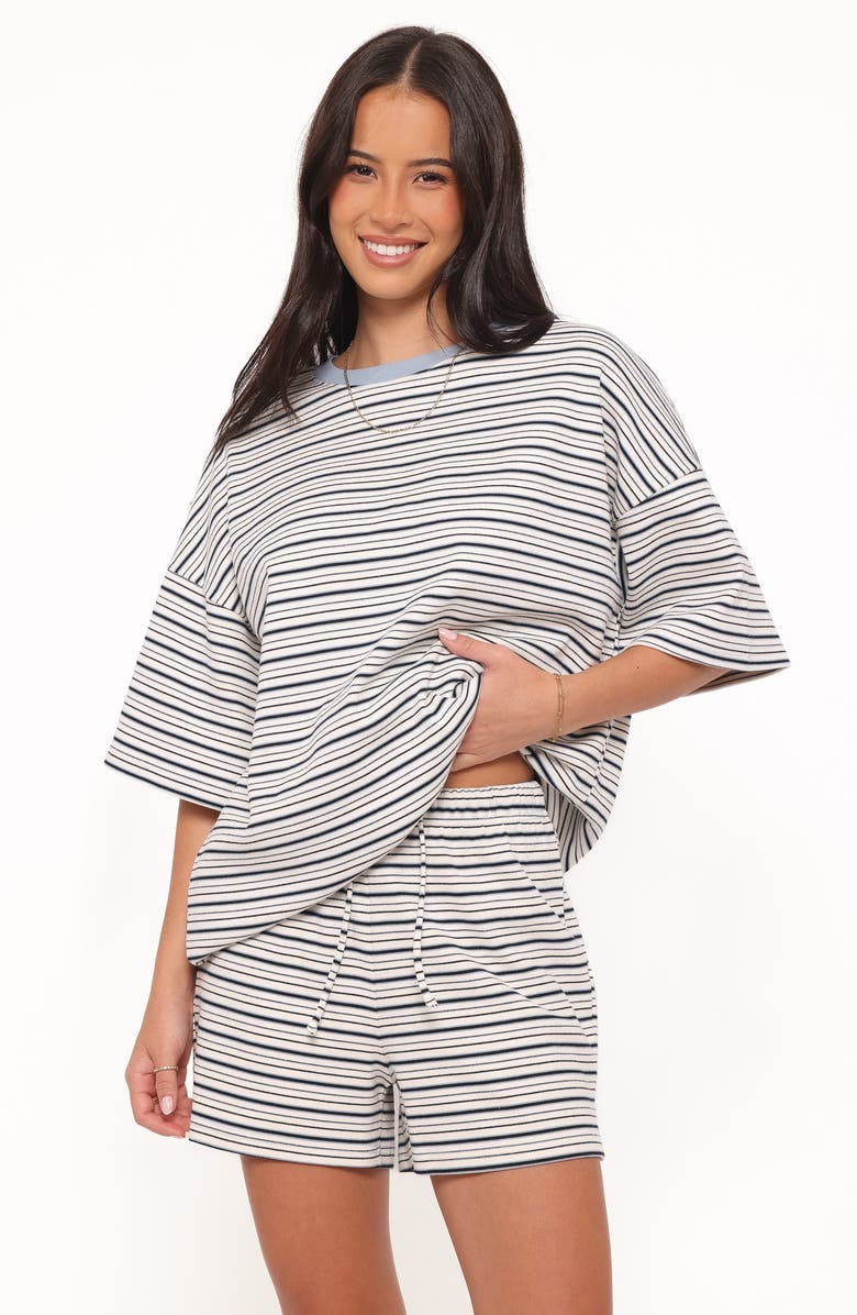 Petal & Pup Hellen Stripe Knit T-Shirt & Shorts Set, Alternate, color,