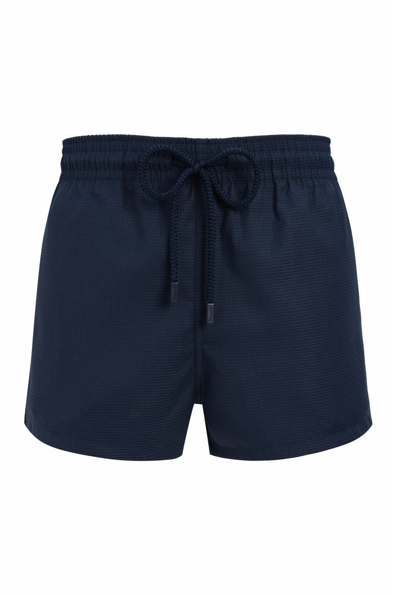 Men's Micro Carreaux Short Woolen Swim Trunks - Vilebrequin x The Woolmark Company, Main, color, BLEU MARINE