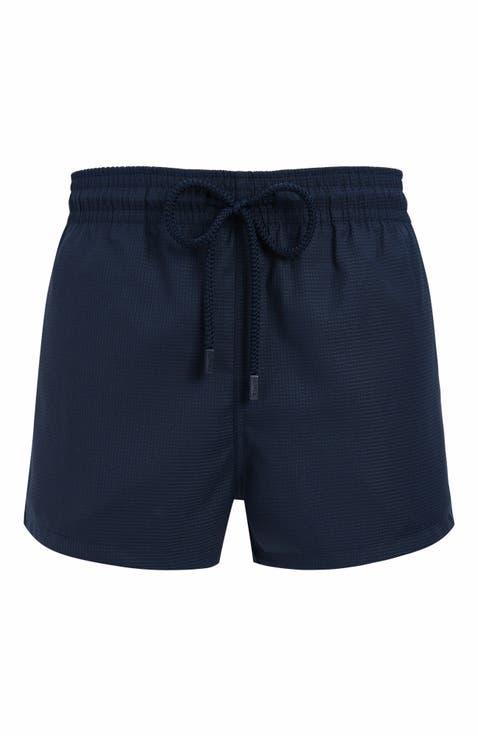 Men's Micro Carreaux Short Woolen Swim Trunks - Vilebrequin x The Woolmark Company