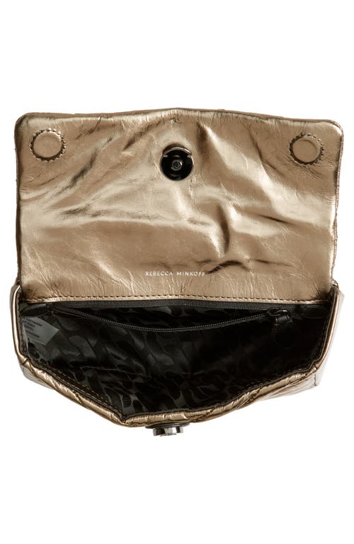 Rebecca Minkoff Edie Crinkle Quilted Top-handle Bag In Bronze