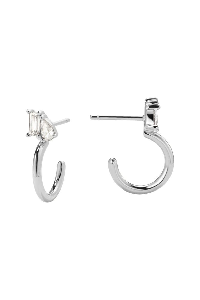 Toi et Moi Hoop Earrings, Main, color, Silver