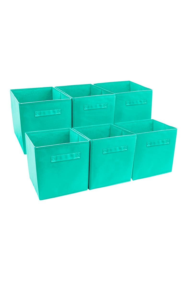 Foldable Storage Cube Basket Bin - Set of 6 - Teal, Main, color, TEAL
