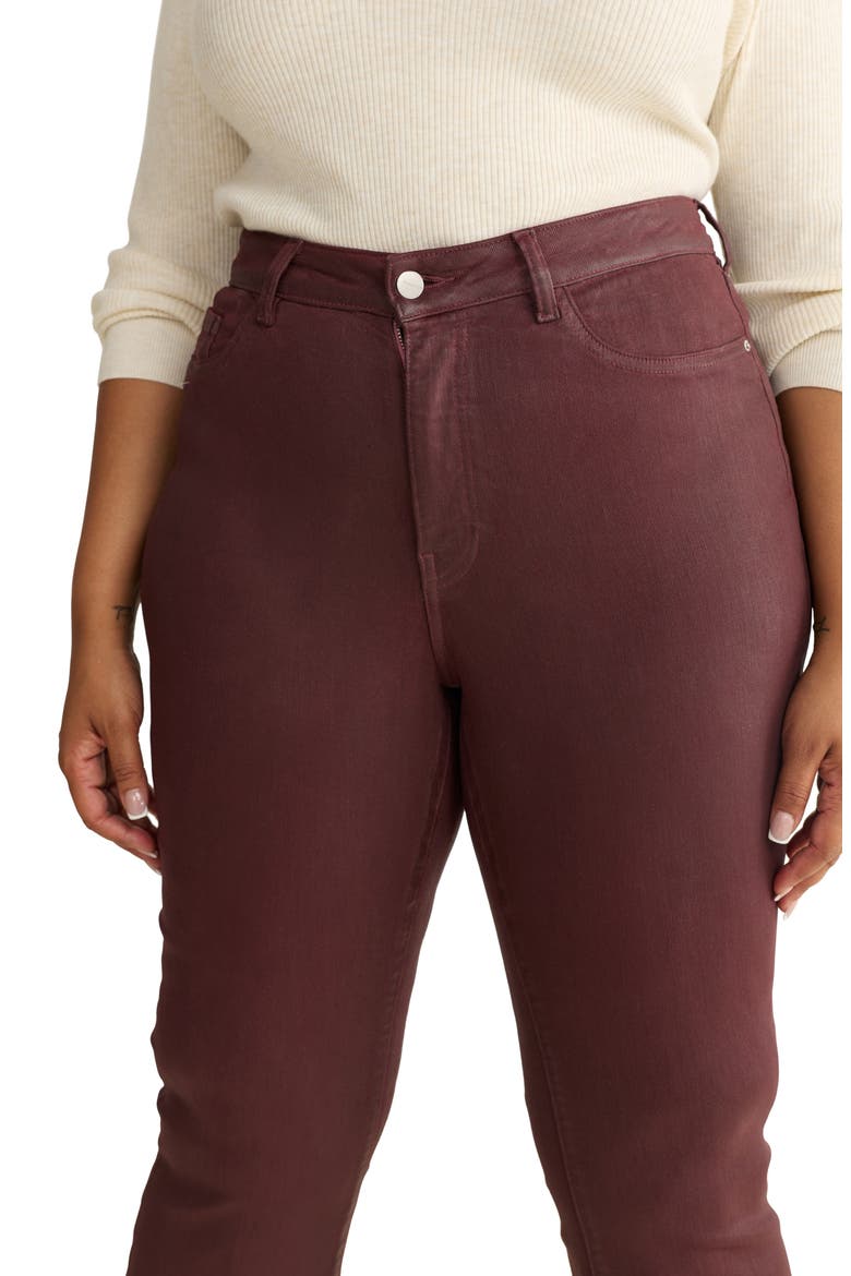 NAO Coated High Waist Bootcut Jeans, Alternate, color, COATED OXBLOOD