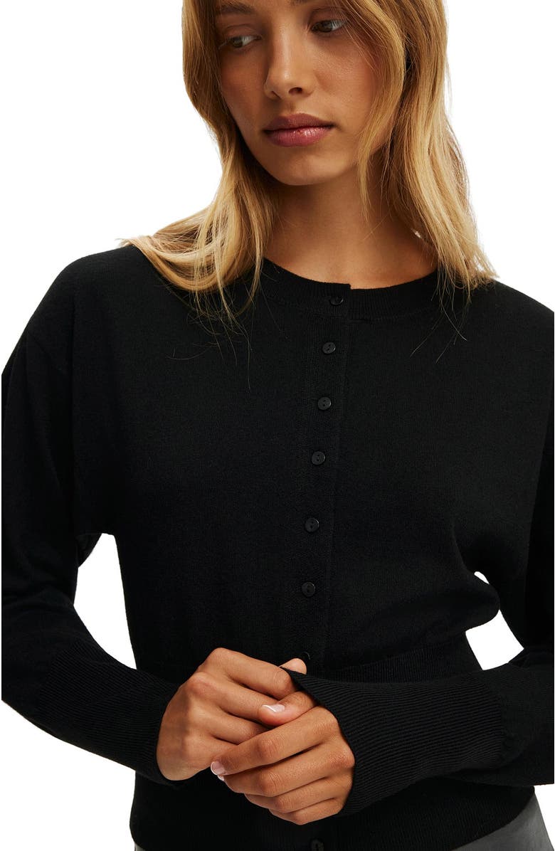 Cotton On Women's Sara Button Cardigan, Alternate, color, Black