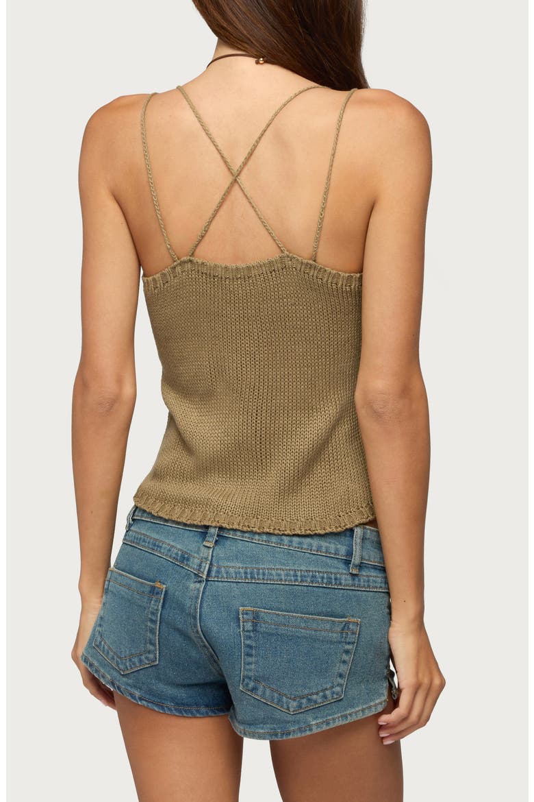 Fernie Bead Fringe Knit Tank Top, Alternate, color, OLIVE