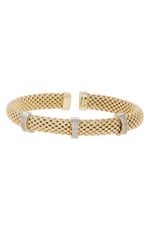 Pavé Diamond Station Bangle Bracelet - 0.10 ctw