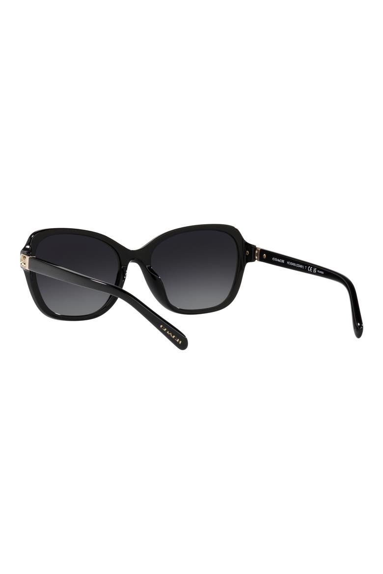 55mm Gradient Polarized Irregular Sunglasses, Alternate, color, BLACK