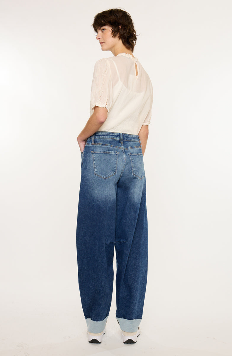 KanCan Maeby Knit Low Slung Horseshoe Jeans, Alternate, color, Medium Light