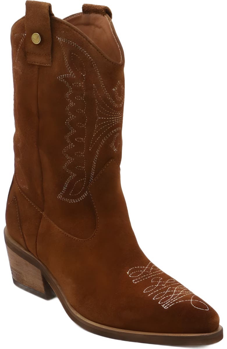 STIVALI NEW YORK Suede Unstoppable Western Cowboy Boots, Main, color, Tan / Suede
