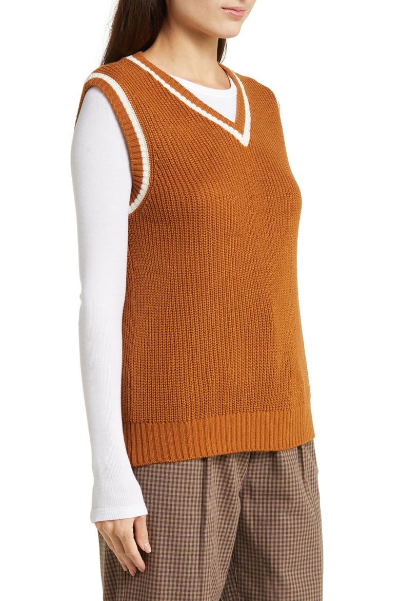 Melody Sweater Vest, Alternate, color, GLAZED GINGER