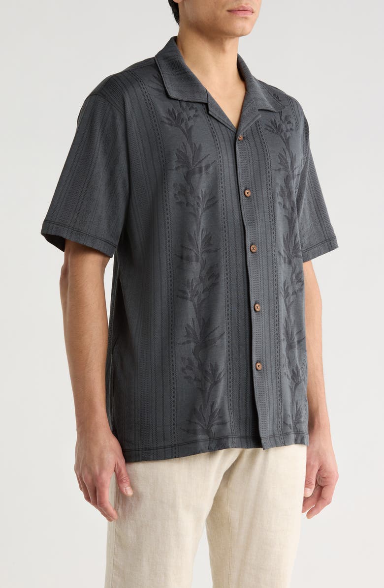 Tommy Bahama Palm Fresco Beach IslandZone<sup>®</sup> Button-Up Camp Shirt, Alternate, color, Coal