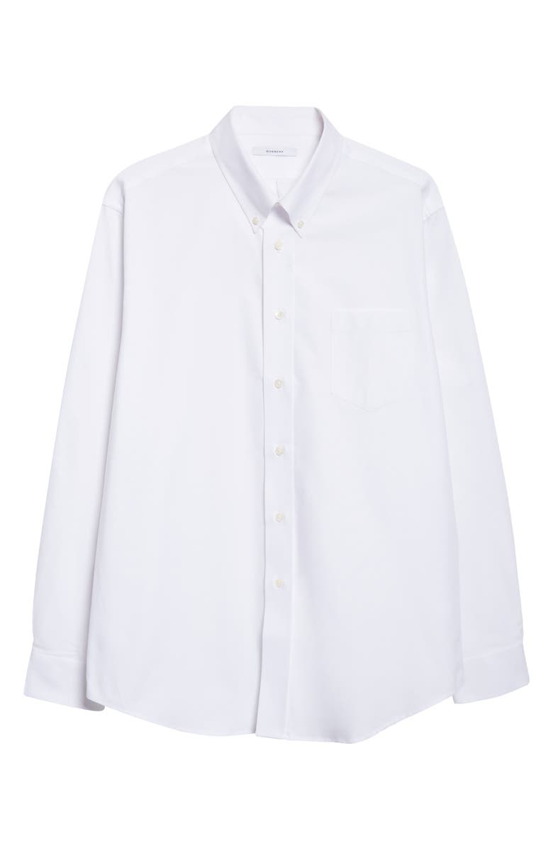 Givenchy Classic Fit Cotton Oxford Button-Down Shirt, Main, color, White