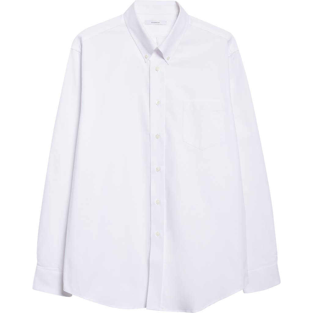 Givenchy Classic Fit Cotton Oxford Button-down Shirt In White