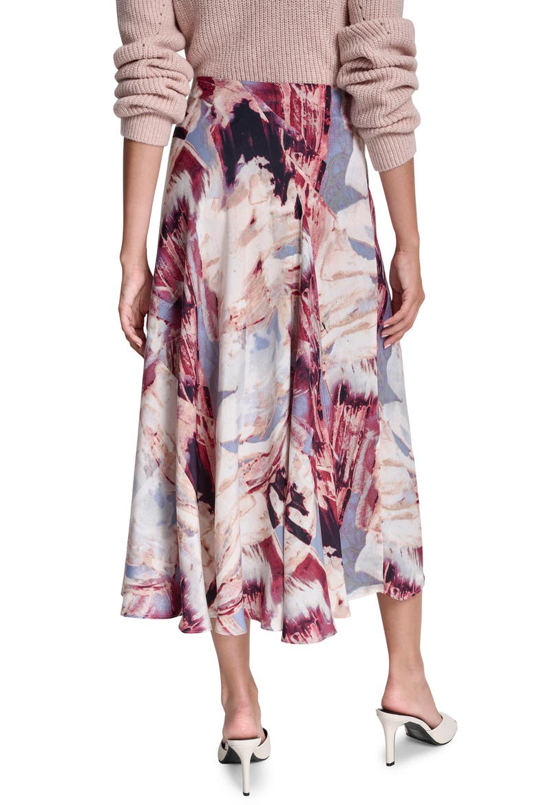 Abstract Print Satin Skirt, Alternate, color, URBAN SANDSTORM