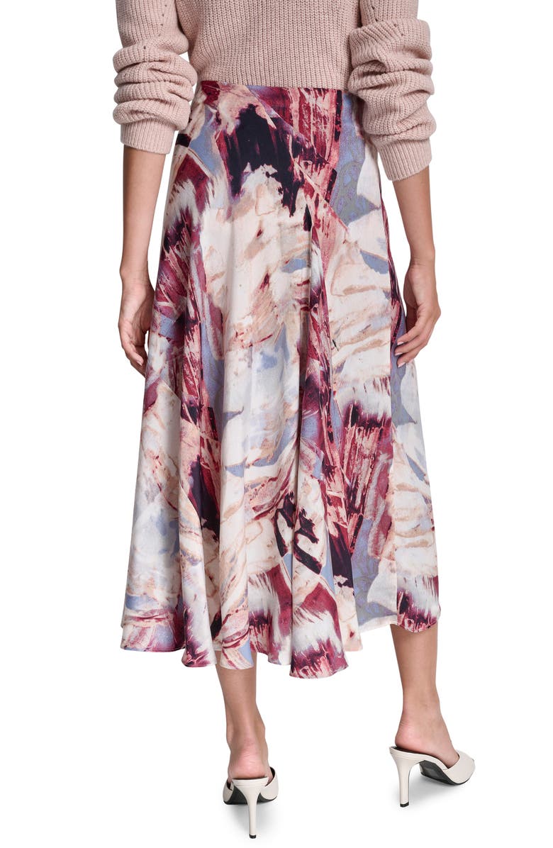 DKNY Abstract Print Satin Skirt, Alternate, color, Urban Sandstorm