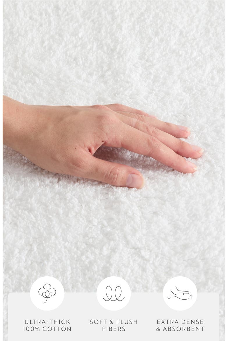 Reversible Cotton Bath Mat, Alternate, color, WHITE