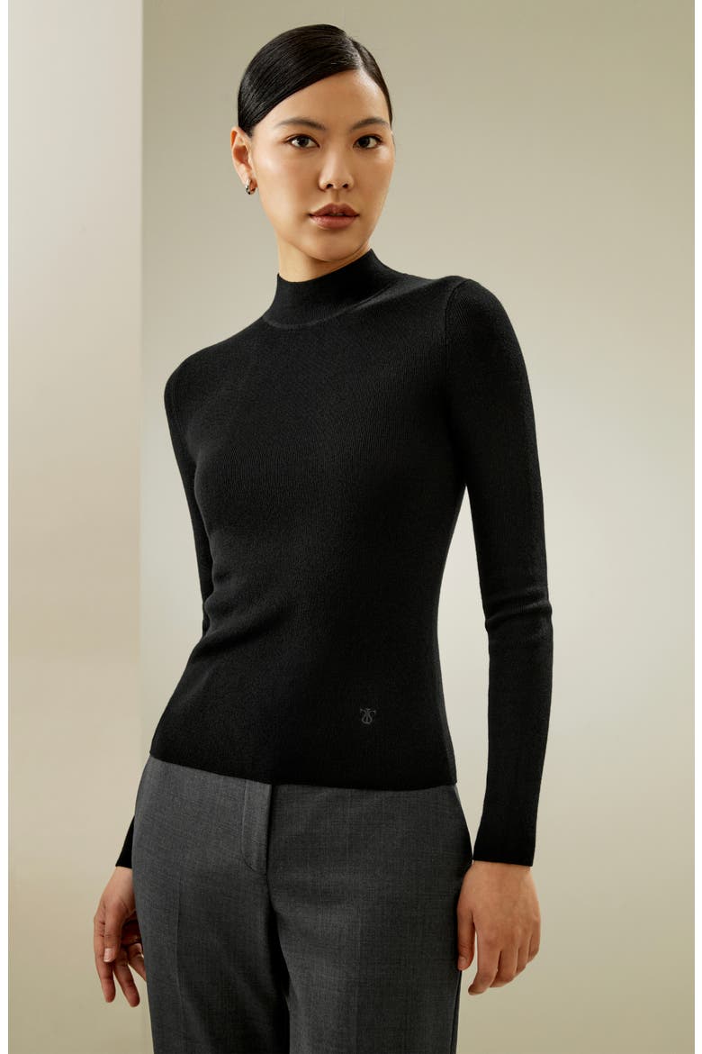 Women's Essential Cashmere Blend Sweater Top, Alternate, color, Black