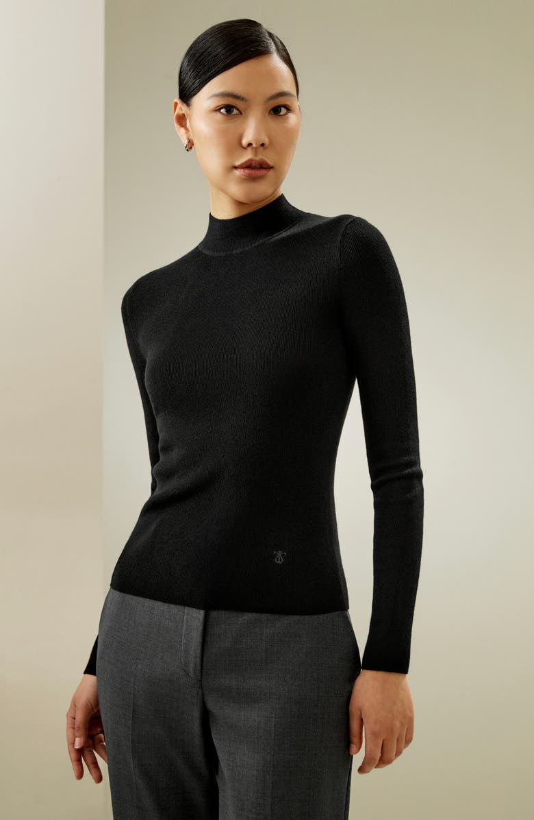 Lilysilk Women's Essential Cashmere Blend Sweater Top, Alternate, color, Black