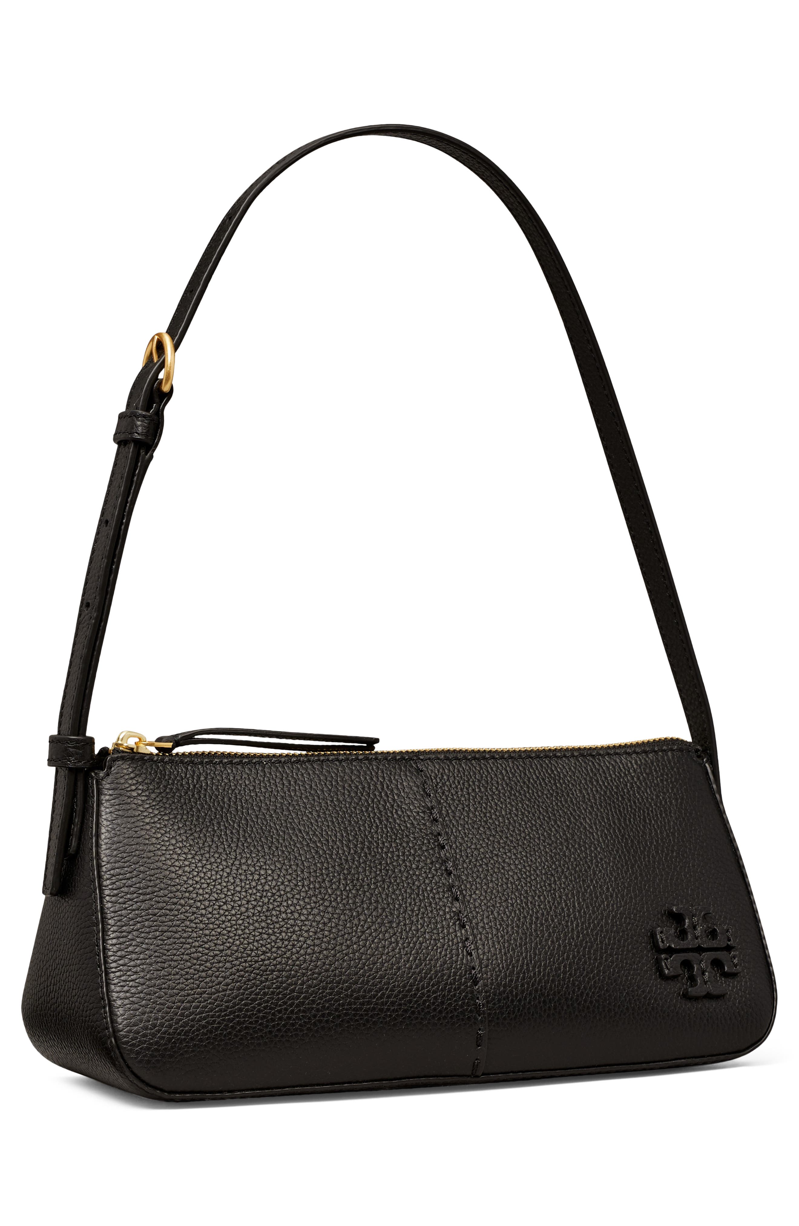 Tory Burch McGraw Pebble Leather Wedge Shoulder Bag, Alternate, color, 