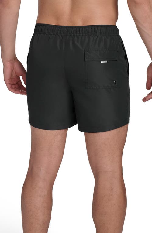 Calvin Klein Ck Outline Volley Swim Trunks In Black
