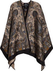 Etro Paisley Wool Blend Jacquard Cape