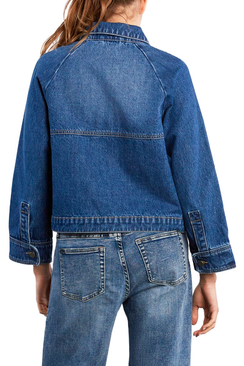 Boxy Denim Jacket, Alternate, color, BLUE FARM DARK