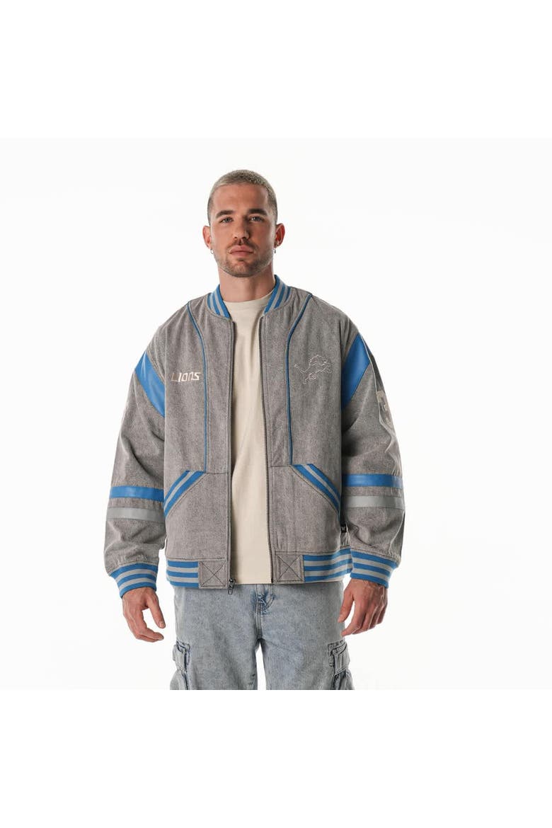 Unisex The Wild Collective  Gray Detroit Lions Oversized Retro Full-Zip Jacket, Alternate, color, Gray
