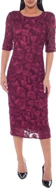 Oleg Cassini Soutache Lace Sheath Dress