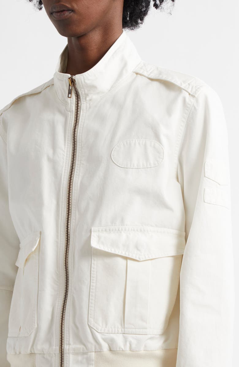 MM6 Maison Margiela Cotton Sports Jacket, Alternate, color, Off White