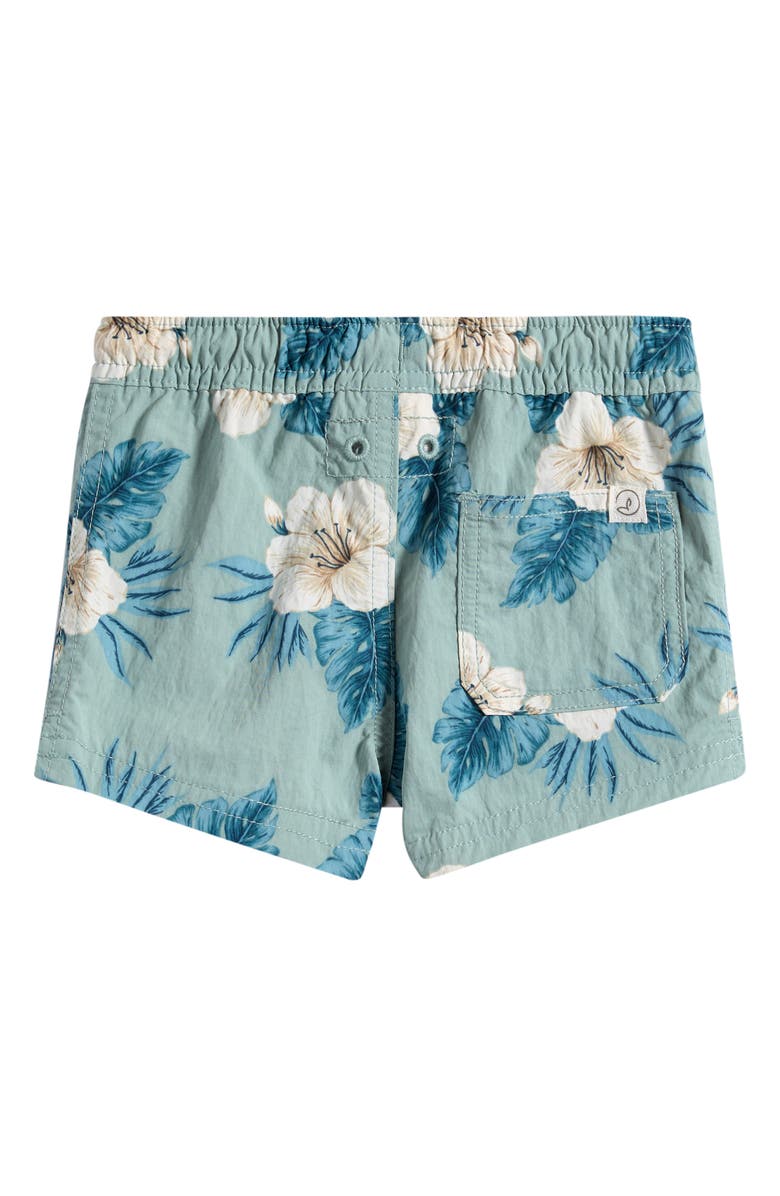 Little Planet Floral Swim Trunks, Alternate, color, Hibiscus