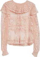Ulla Johnson Ivy Floral Lace Embroidered Ruffle Tulle Top