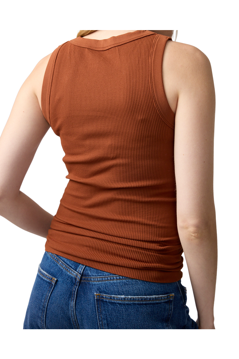 Seamless Ribbed High Neck Maternity Tank, Alternate, color, Rust