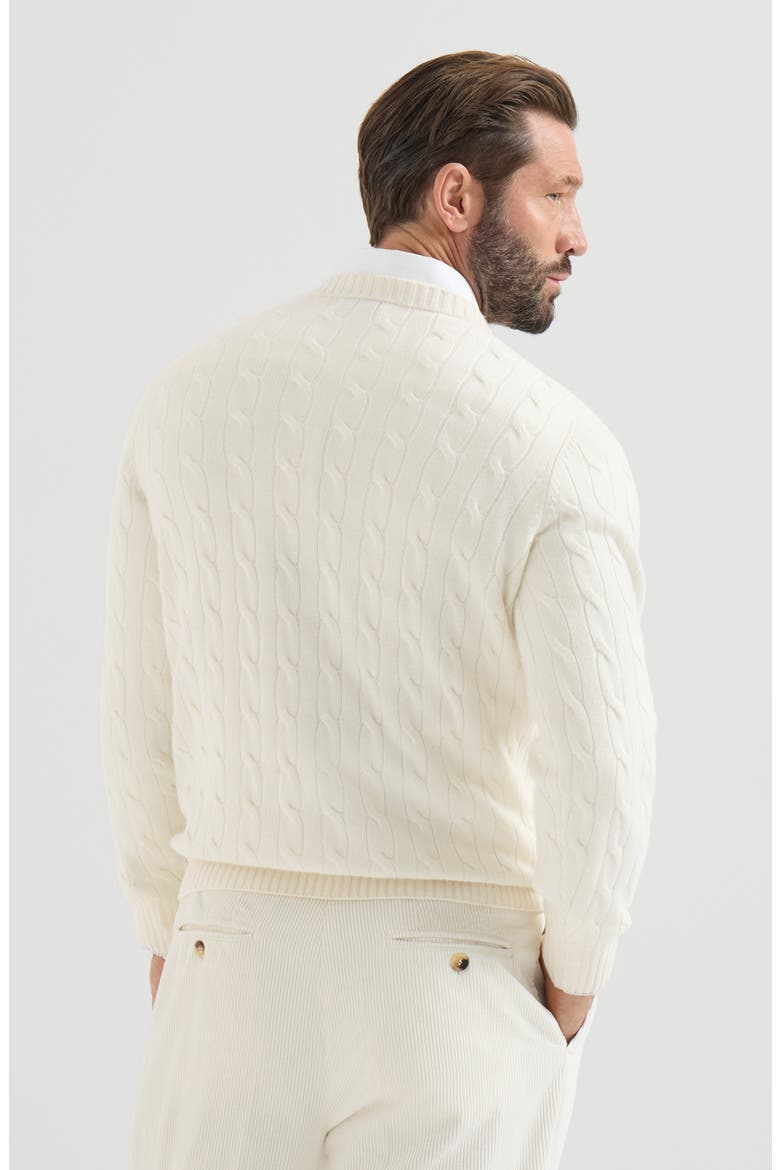 Cashmere cable knit sweater, Alternate, color, Panama