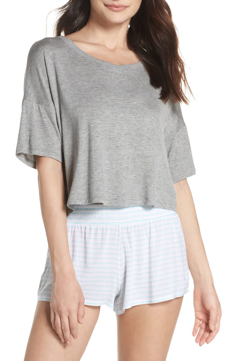 Honeydew Rayon T-Shirt & Woven Short Pajamas, Main, color, 