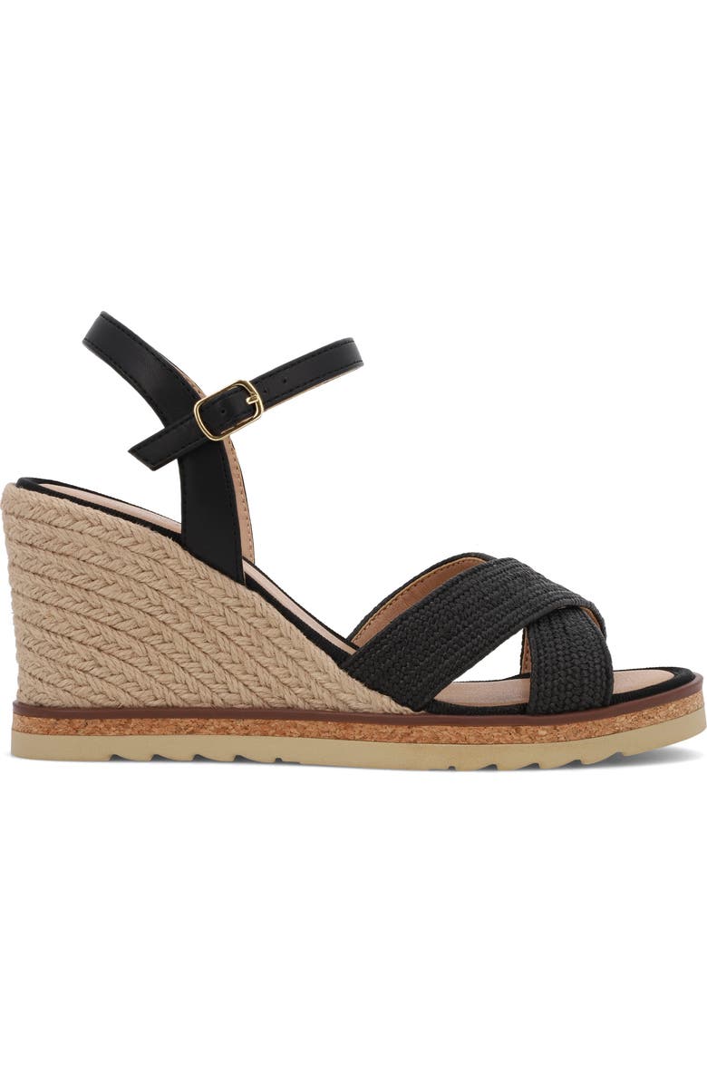MIA AMORE Allisha Espadrille Wedge Sandal, Alternate, color, Black
