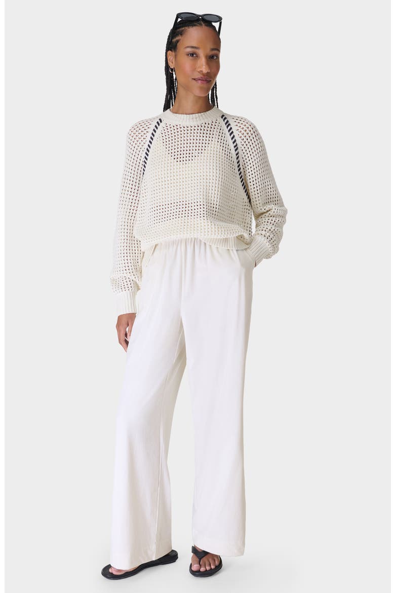 Tides High Whipstitch Open Knit Sweater, Alternate, color, LILY WHITE