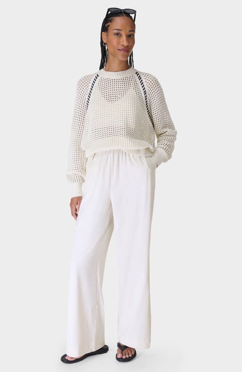 Sweaty Betty Tides High Whipstitch Open Knit Sweater In White