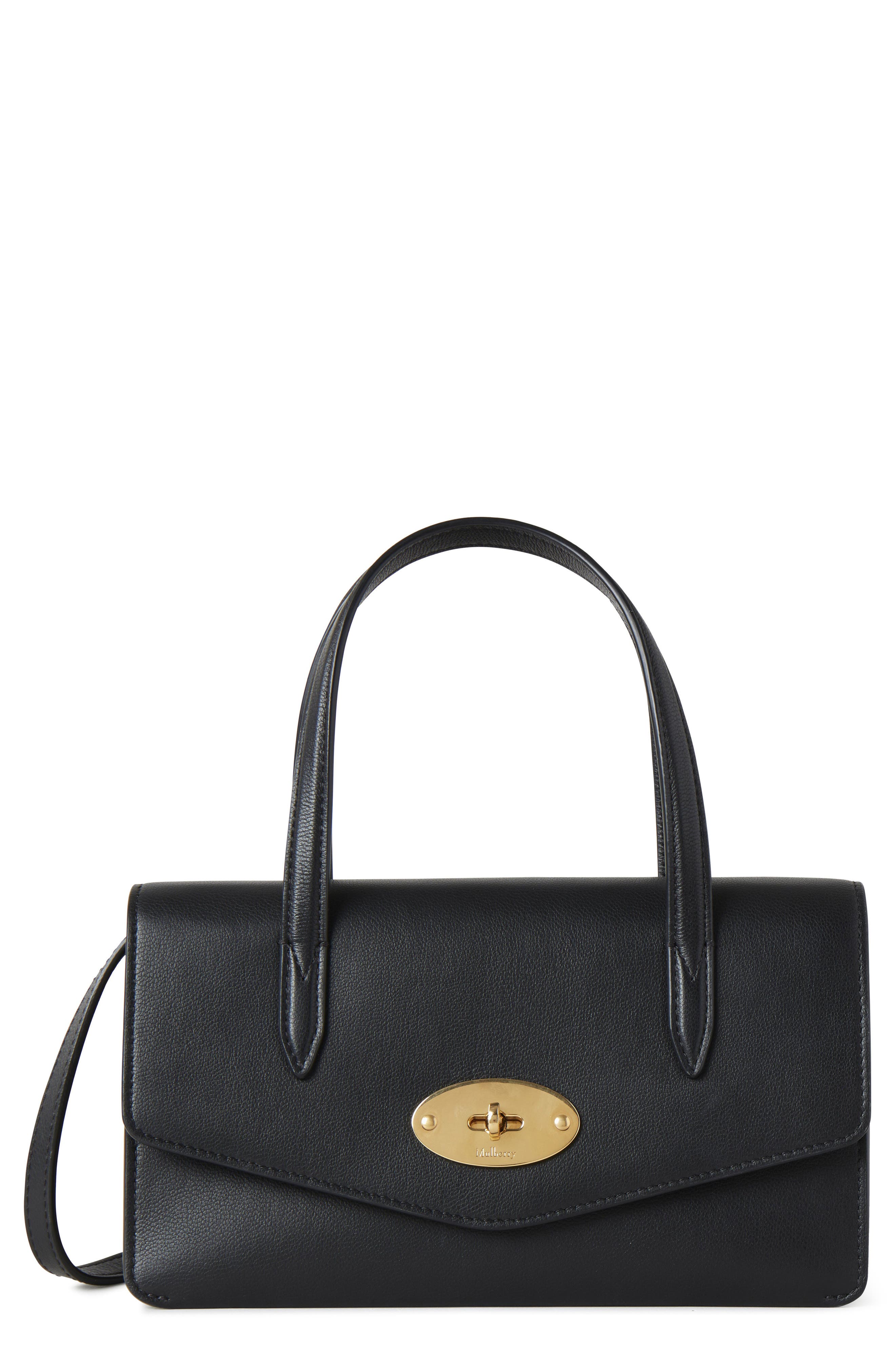 Mulberry Small Darley Leather Top Handle Bag in Black 
