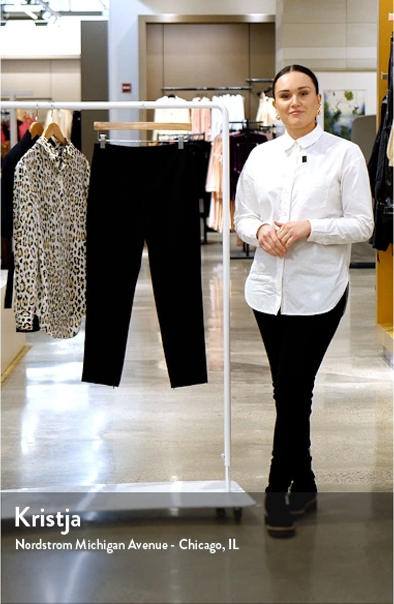 Eco Pintuck Stretch Cotton Blend Crop Pants, sales video thumbnail