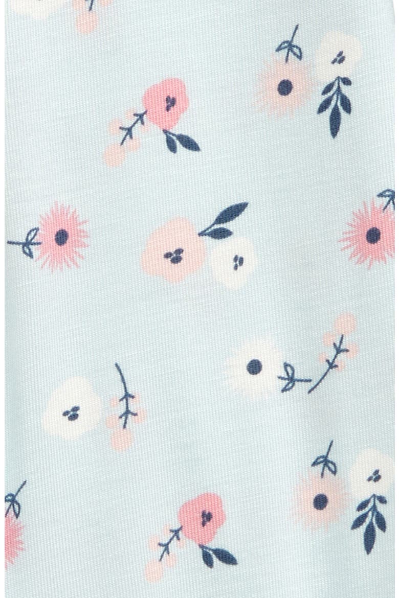 Spring Bloom Zip Footie, Alternate, color, BLUE