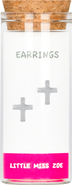 Little Miss Zoe Kids' Sterling Silver Cross Stud Earrings in Gift Bottle